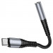 Фото Перехідник Hoco LS33 Type-C to 3,5 AUX (Графит) на vchehle.ua