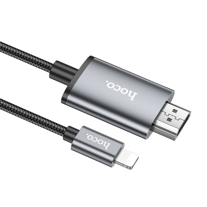 Переходник Hoco UA27 HD Lightning to HDMI (2m) (Metal gray) в магазине vchehle.ua