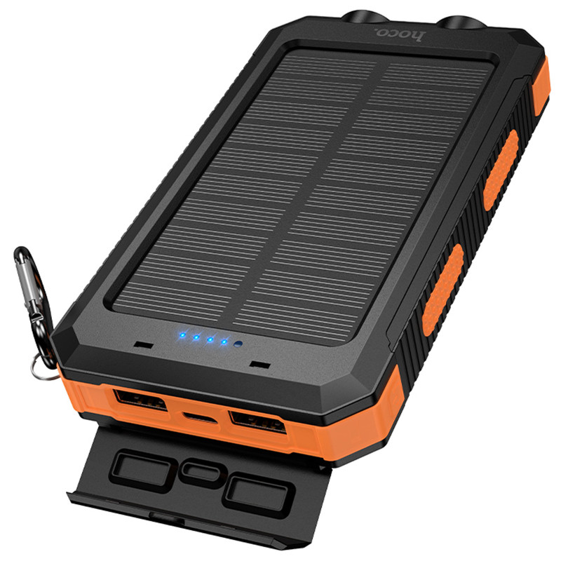 Портативний ЗП Power Bank Hoco J164 Platinum solar 10.5W with lighting 8000 mAh (Black) в магазині vchehle.ua