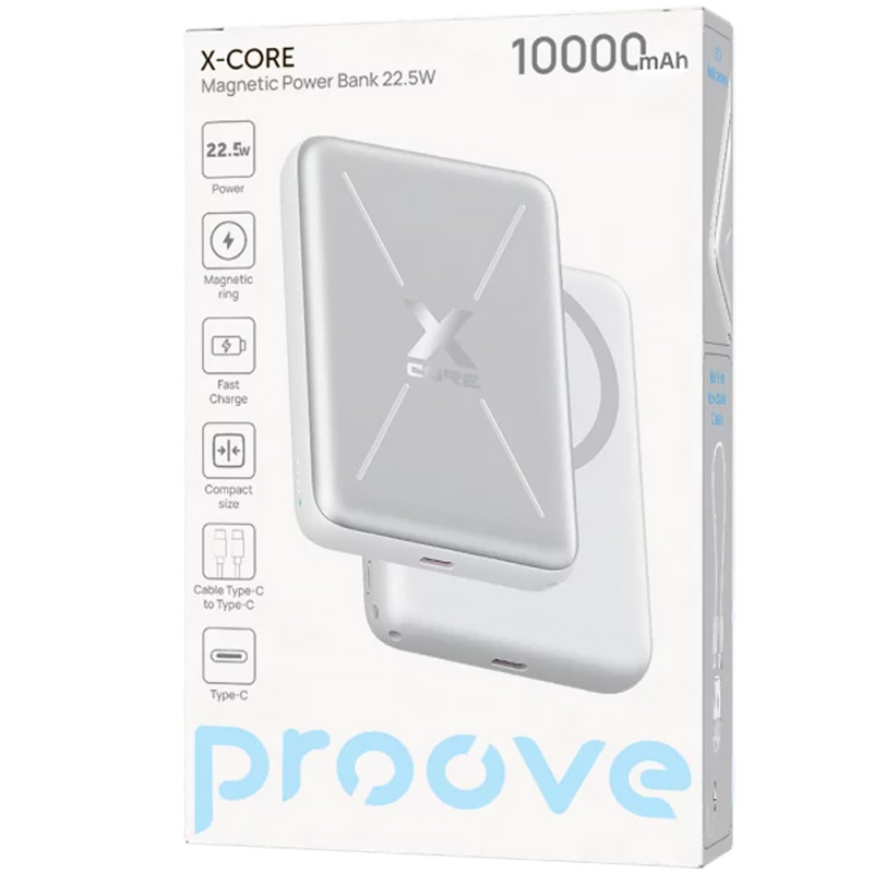 Заказать Power Bank Proove 10000 mAh X-Core 22.5W с БЗУ (Silver) на vchehle.ua