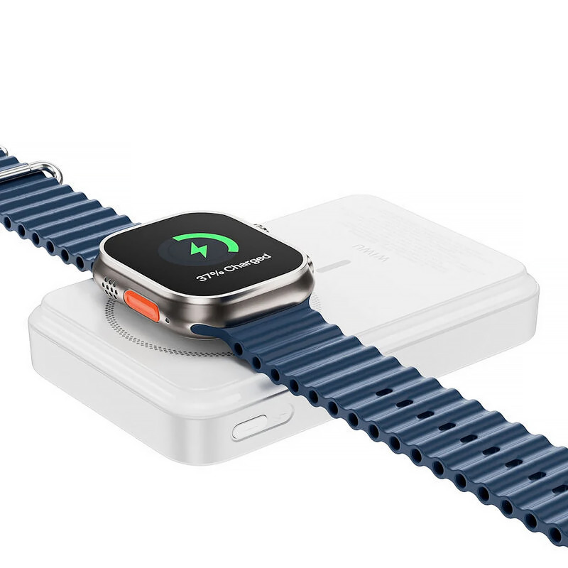 Купить Power Bank WIWU 10000 mAh Wi-P061 22.5W+PD20W с БЗУ+iWatch with cable (White) на vchehle.ua