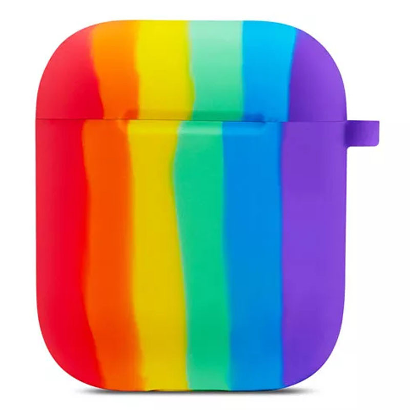 Силіконовий футляр Colorfull для навушників AirPods 1/2 (Фіолетовий / Червоний)