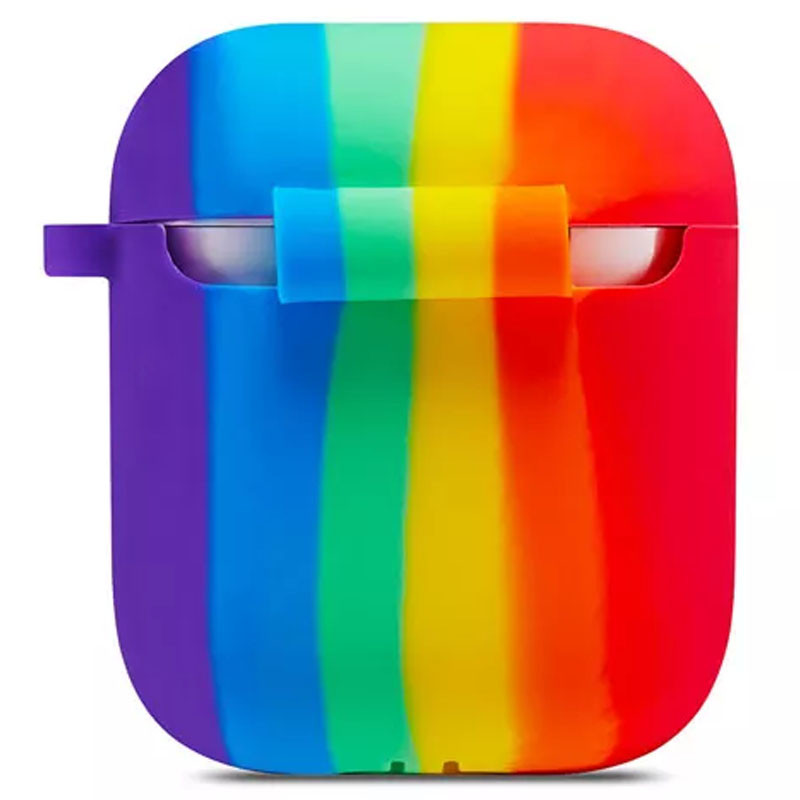 Фото Силіконовий футляр Colorfull для навушників AirPods 1/2 (Фіолетовий / Червоний) на vchehle.ua