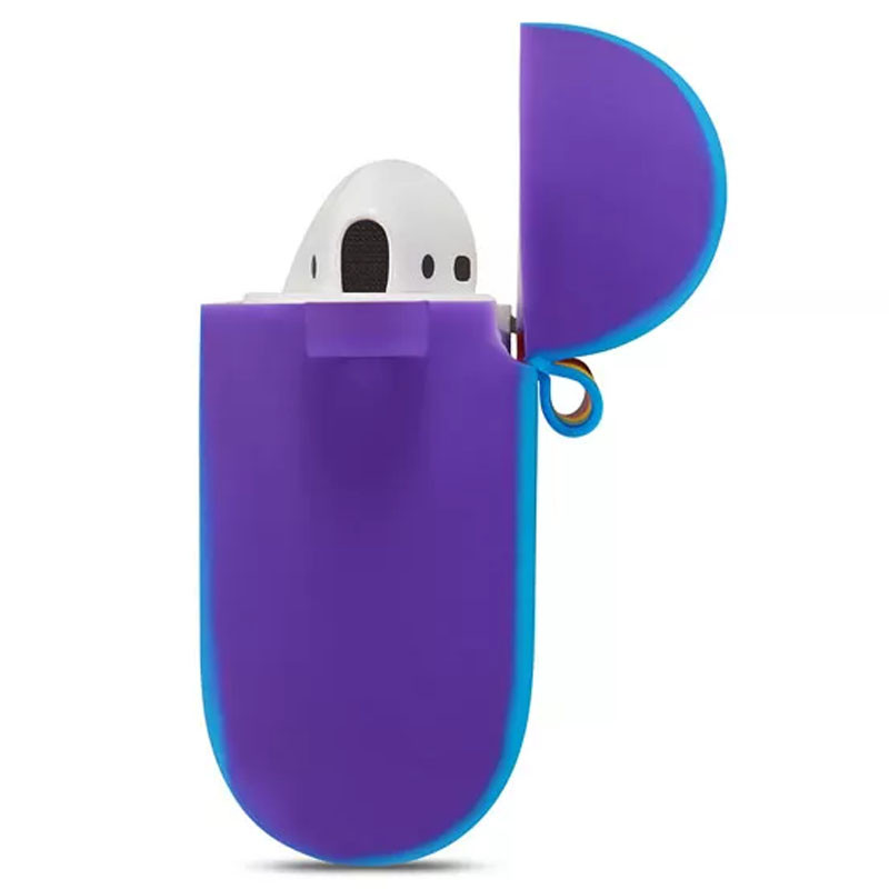 Фото Силіконовий футляр Colorfull для навушників AirPods 1/2 (Фіолетовий / Червоний) в маназині vchehle.ua