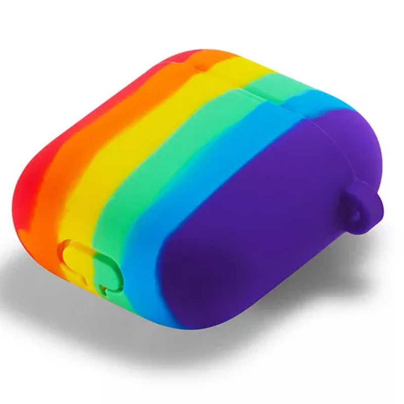 Силіконовий футляр Colorfull для навушників AirPods 1/2 (Фіолетовий / Червоний) в магазині vchehle.ua