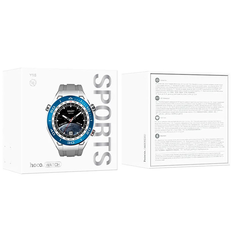 Смарт-часы Hoco Y16 Smart sports watch (call version) (Silver) в магазине vchehle.ua