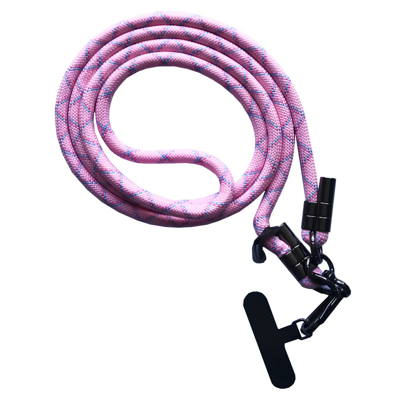 Шнурок Cable black (8мм) 150см (Pink Mix)