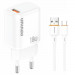 СЗУ Amaya U79S QC3.0 18W (1USB-A) + кабель USB to Type-C (White)