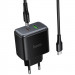 СЗУ Hoco C158A Upgrade PD45W (1USB-A/1C) + кабель Type-C to Type-C (Black) в магазине vchehle.ua