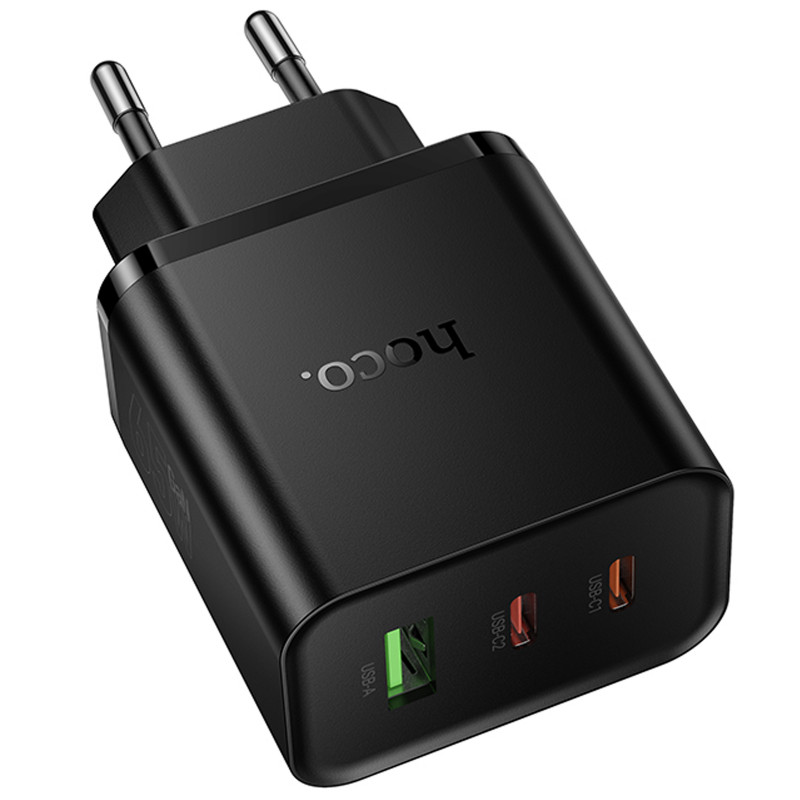 Фото МЗП Hoco N75 Grande 65W QC+PD (1USB-A/2C) (Black) в маназині vchehle.ua