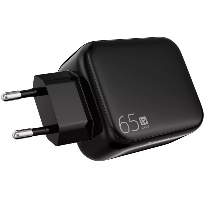 Фото МЗП Proove Fixtape GaN 65W (1USB-C) + висувний кабель Type-C (Black) в маназині vchehle.ua