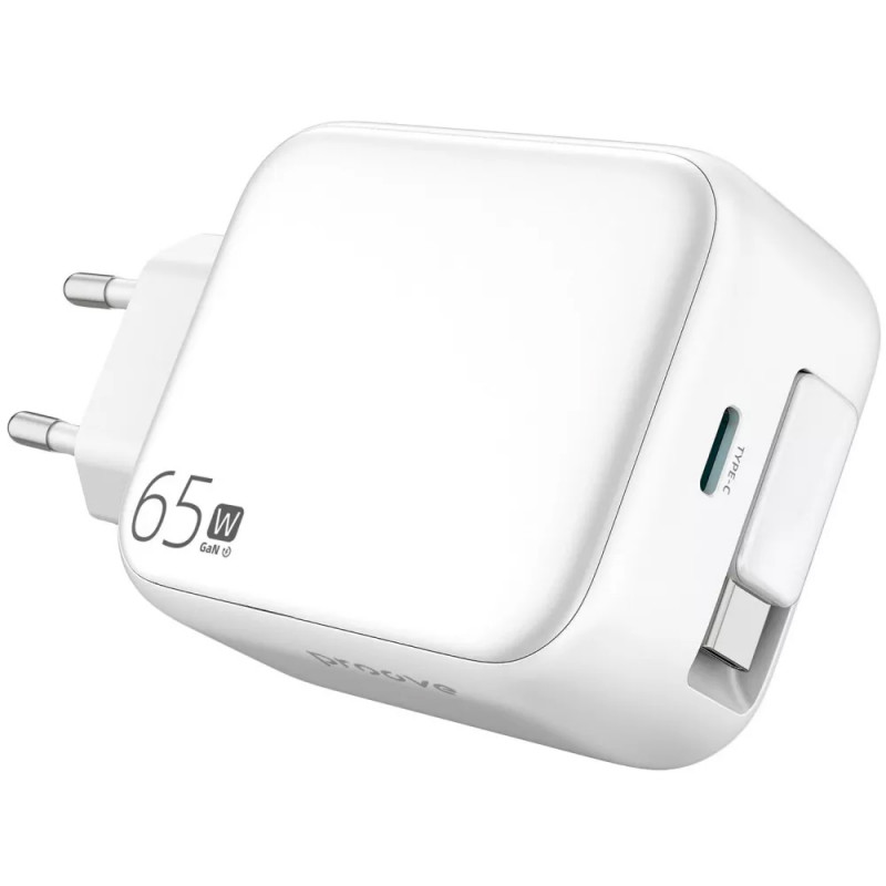 Фото МЗП Proove Fixtape GaN 65W (1USB-C) + висувний кабель Type-C (White) на vchehle.ua