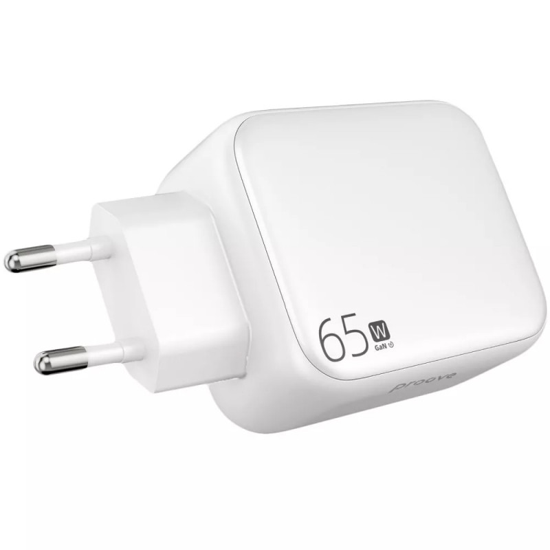 Фото МЗП Proove Fixtape GaN 65W (1USB-C) + висувний кабель Type-C (White) в маназині vchehle.ua