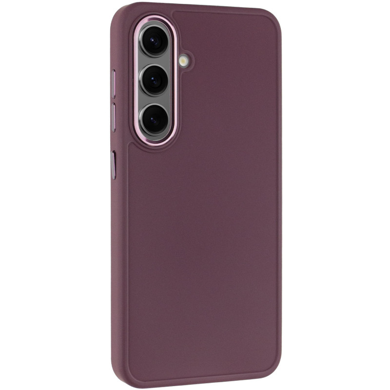 TPU чехол Bonbon Metal Style для Samsung Galaxy S24 / S25 (Бордовый / Plum)