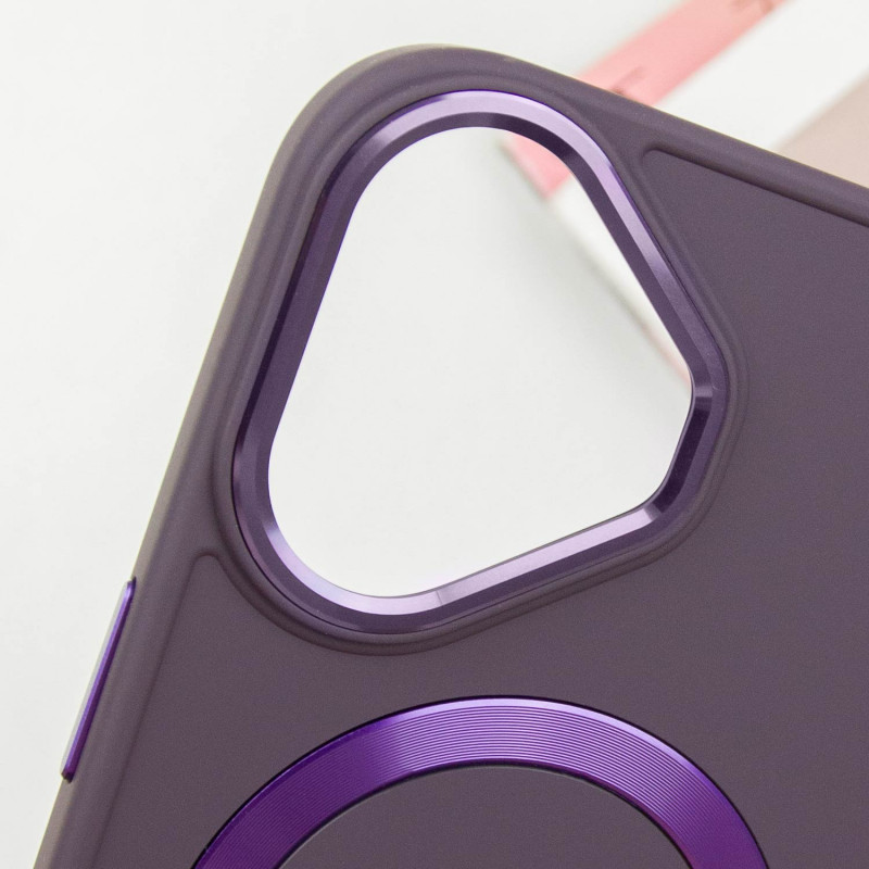 Фото TPU чохол Bonbon Metal Style with Magnetic safe на Apple iPhone 16 (6.1") (Фіолетовий / Dark Purple) в маназині vchehle.ua