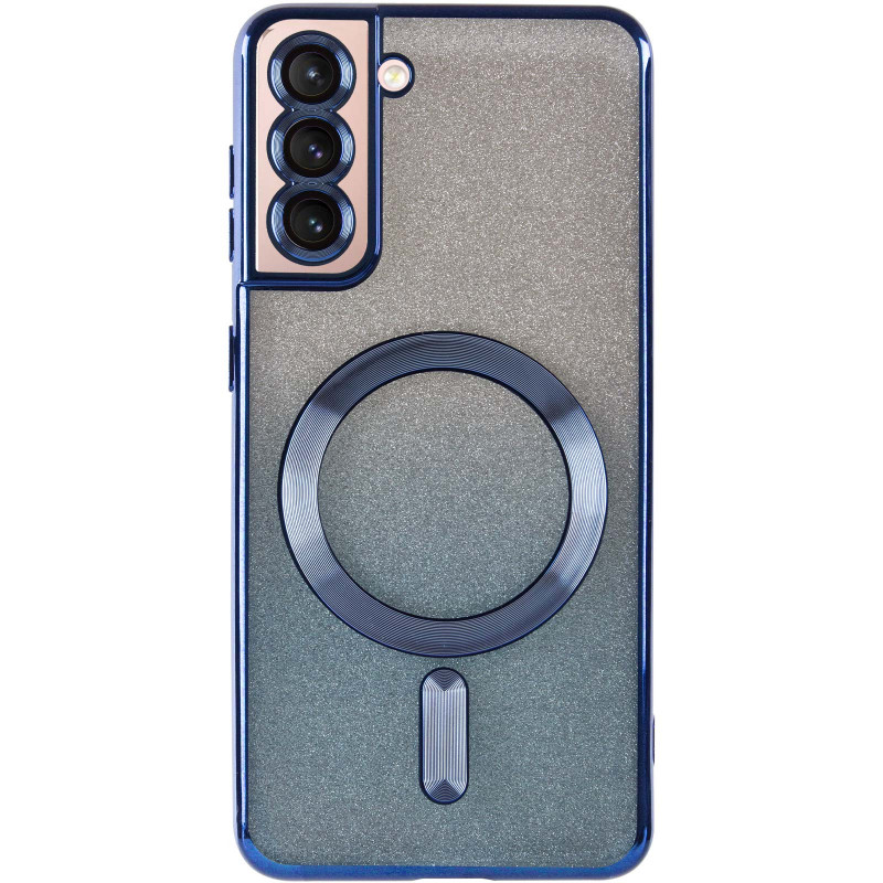 Фото TPU чехол Delight case with Magnetic Safe с защитными линзами на камеру для Samsung Galaxy S21 (Синий / Deep navy) на vchehle.ua