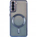 Фото TPU чехол Delight case with Magnetic Safe с защитными линзами на камеру для Samsung Galaxy S21 (Синий / Deep navy) на vchehle.ua