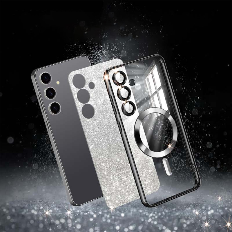 Фото TPU чехол Delight case with Magnetic Safe с защитными линзами на камеру для Samsung Galaxy S24+ (Черный / Black) на vchehle.ua