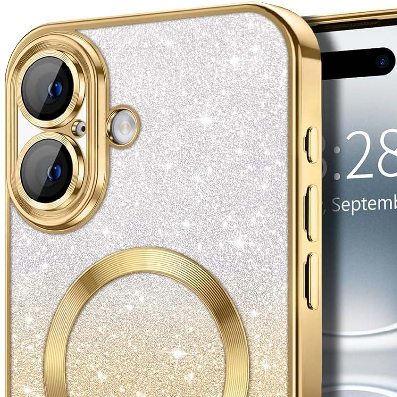 Фото TPU чохол Delight case with Magnetic Safe з захисними лінзами на камеру на Apple iPhone 17 (6.3") (Золотий / Gold) на vchehle.ua