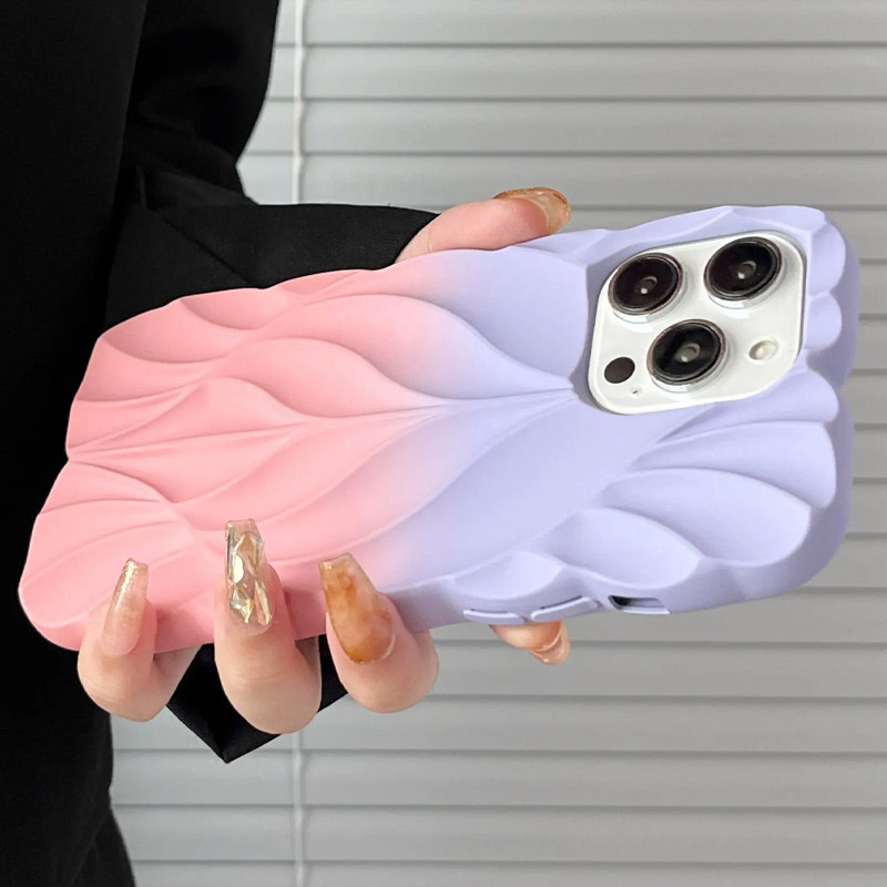 Фото TPU чехол Leaf для Apple iPhone 16 Pro Max (6.9") (Lilac / Pink) на vchehle.ua