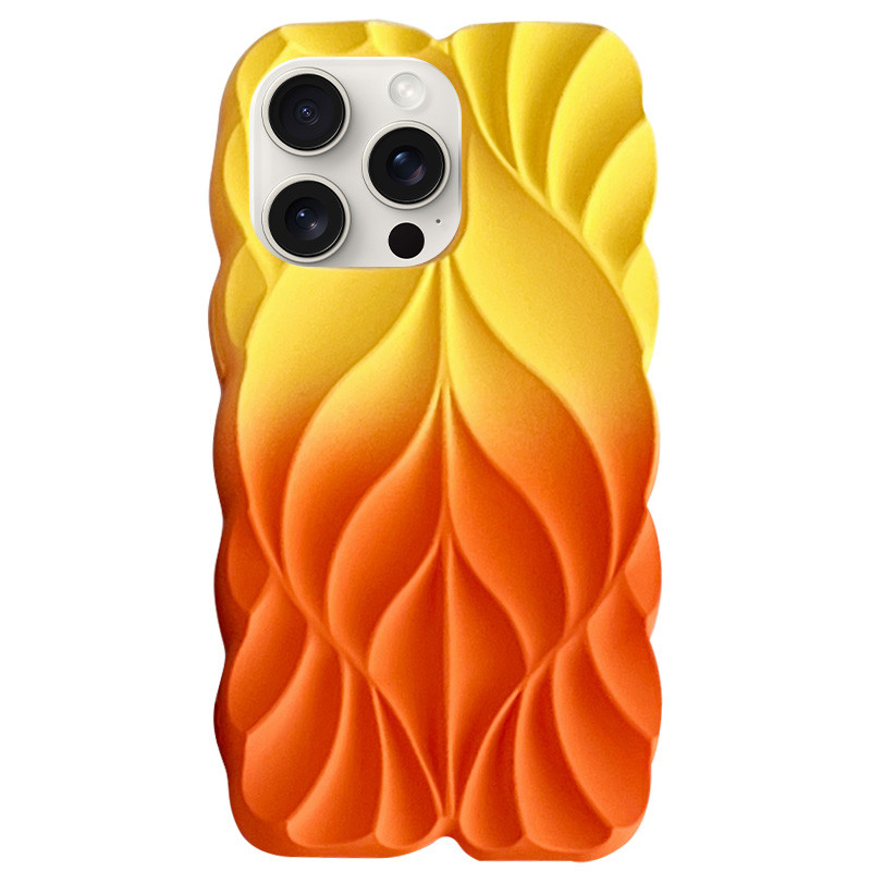TPU чехол Leaf для Apple iPhone 16 Pro Max (6.9") (Yellow / Orange)