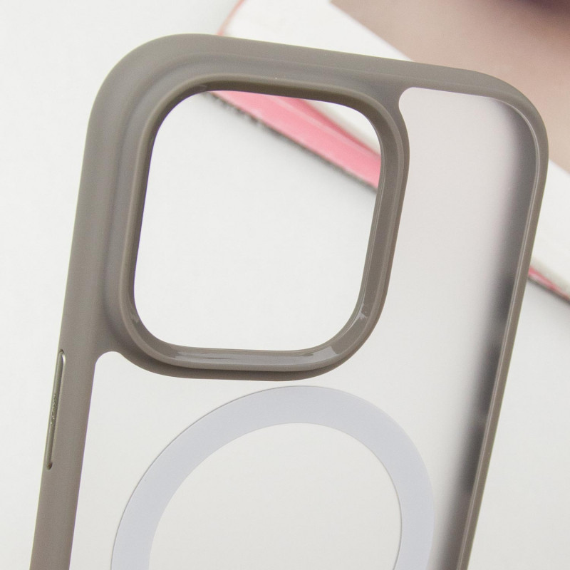 TPU+PC чохол Blueo Skin Friendly Frosted with Magnetic Safe на Apple iPhone 16 Pro Max (6.9") (Сірий) в магазині vchehle.ua