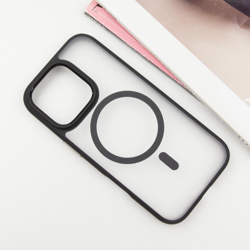 Фото TPU+PC чохол Blueo Skin Friendly Frosted with Magnetic Safe на Apple iPhone 16 Pro Max (6.9") (Чорний) на vchehle.ua