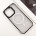 Фото TPU+PC чохол Blueo Skin Friendly Frosted with Magnetic Safe на Apple iPhone 16 Pro Max (6.9") (Чорний / Біле кільце) на vchehle.ua