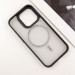 Фото TPU+PC чохол Blueo Skin Friendly Frosted with Magnetic Safe на Apple iPhone 16 Pro Max (6.9") (Чорний / Біле кільце) в маназині vchehle.ua