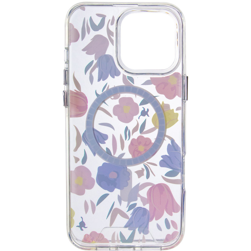Фото TPU+PC чохол Clear Garden with Magnetic Safe на Apple iPhone 16 Pro (6.3") (Tropical Art) в маназині vchehle.ua