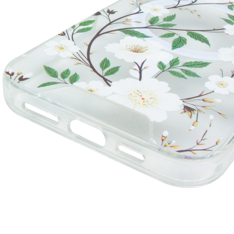 Купить TPU+PC чехол Clear Garden with Magnetic Safe для Apple iPhone 17 Pro (6.3") (White Gardenia) на vchehle.ua