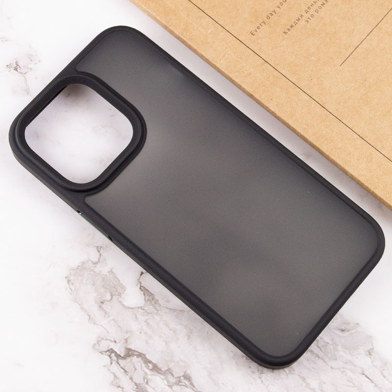 Купить TPU+PC чехол Metal Buttons для Apple iPhone 15 Pro (6.1") (Черный / Black) на vchehle.ua
