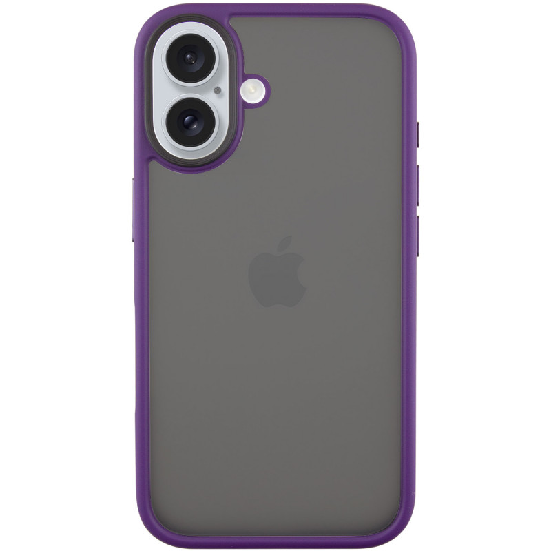 TPU+PC чехол Metal Buttons для Apple iPhone 16 (6.1") (Темно-фиолетовый / Dark Purple)