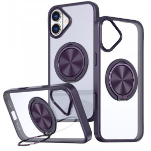 TPU+PC чехол Metal Ring with Magnetic Safe для Apple iPhone 16 (6.1")