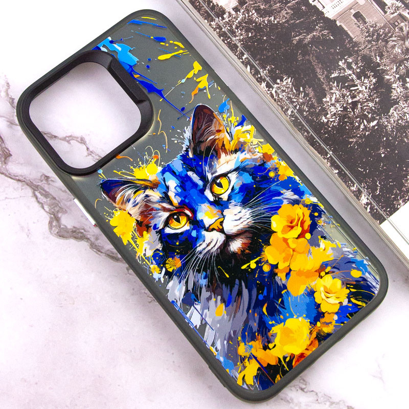 Фото TPU+PC чохол TakiTaki Magic glow на Apple iPhone 14 Pro (6.1") (Cat / Black) на vchehle.ua