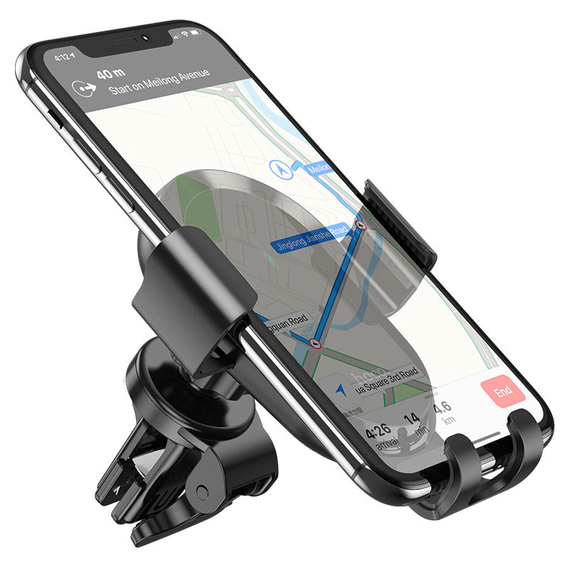 Купить Уценка Автодержатель с БЗУ Hoco CA105 15W (Дефект упаковки / Черный) на vchehle.ua