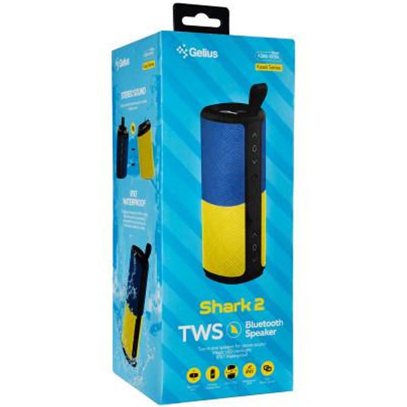 Уценка Bluetooth колонка Gelius by Krazi Shark2 (KZBS-003U) (Вскрытая упаковка / Blue / Yellow) в магазине vchehle.ua