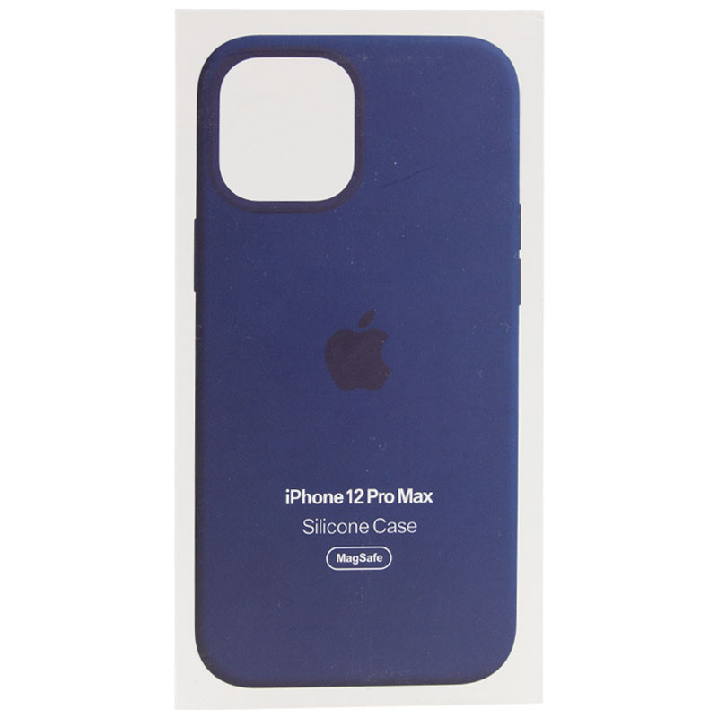Купити Уценка Чехол Silicone case (AAA) full with Magsafe and Animation для Apple iPhone 12 Pro Max (6.7") (Дефект упаковки / Синій / Navy blue) на vchehle.ua
