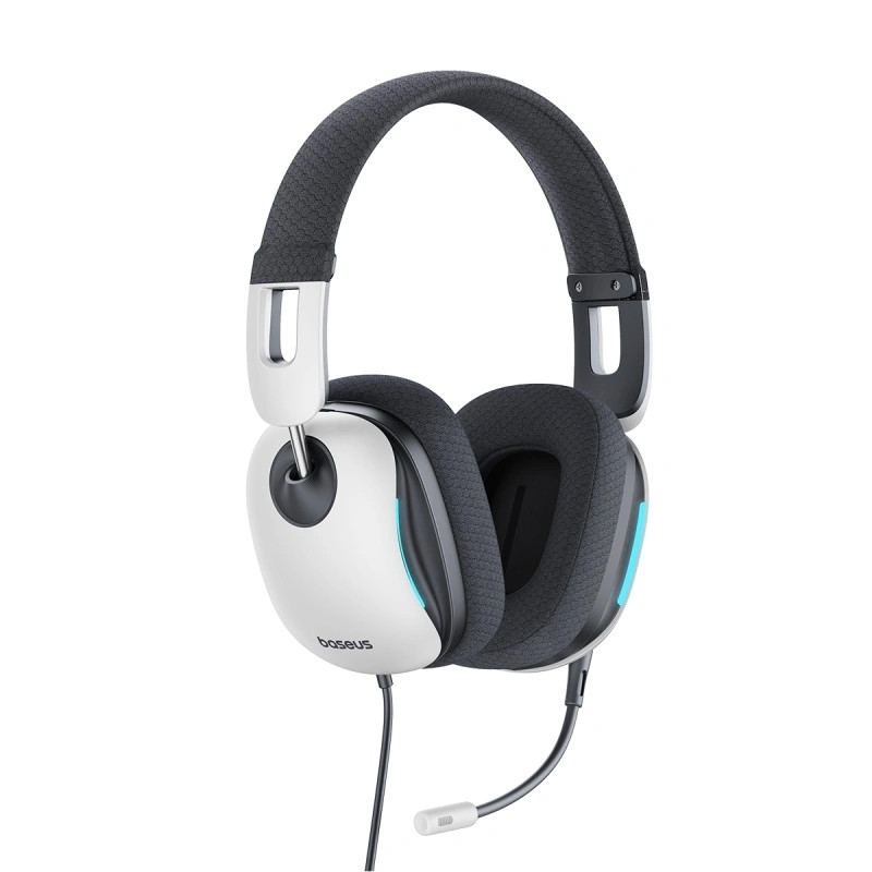 Фото Уценка Накладные наушники Baseus OS GoPlay 1+ Max Gaming (USB-A/2m) (A00181003213-00) (Вскрытая упаковка / Moon White) в магазине vchehle.ua