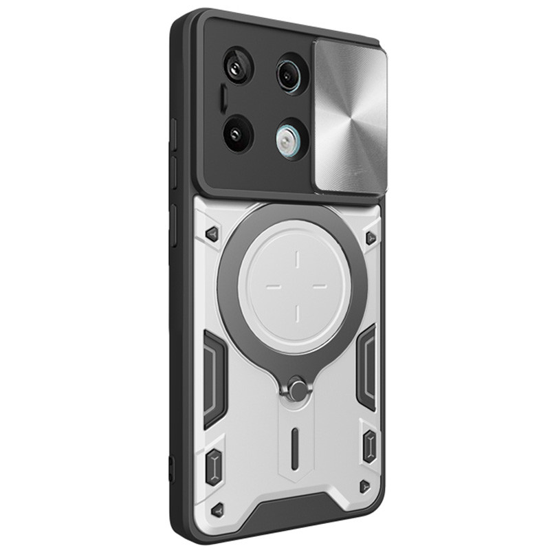 Фото Ударопрочный чехол Bracket case with Magnetic для Xiaomi Redmi Note 13 Pro 4G / Poco M6 Pro 4G (Silver) на vchehle.ua