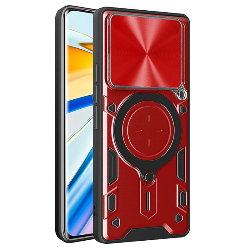 Фото Ударопрочный чехол Bracket case with Magnetic для Xiaomi Redmi Note 14 5G (Red) в магазине vchehle.ua