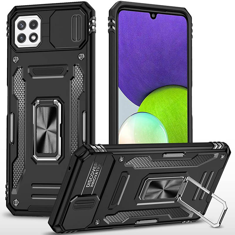 Удароміцний чохол Camshield Army Ring на Samsung Galaxy A22 5G (Чорний / Black)