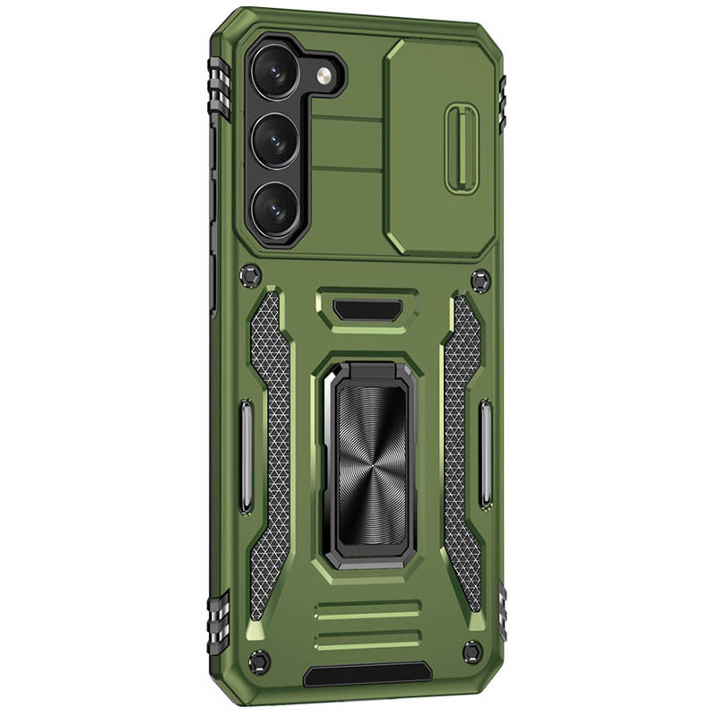 Купить Ударопрочный чехол Camshield Army Ring для Samsung Galaxy S22 (Оливковый / Army Green) на vchehle.ua