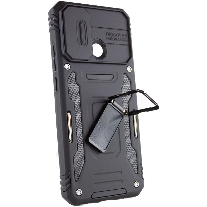 Ударопрочный чехол Camshield Army Ring для Xiaomi Redmi 10C (Черный / Black) в магазине vchehle.ua