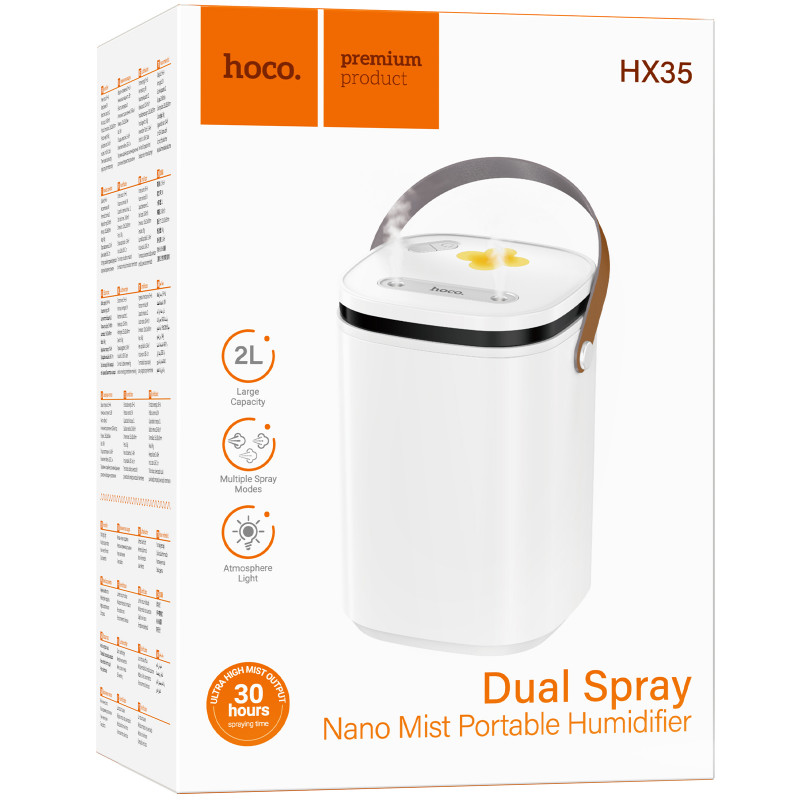 Фото Зволожувач повітря Hoco HX35 Mist 2L double spray (White) в маназині vchehle.ua