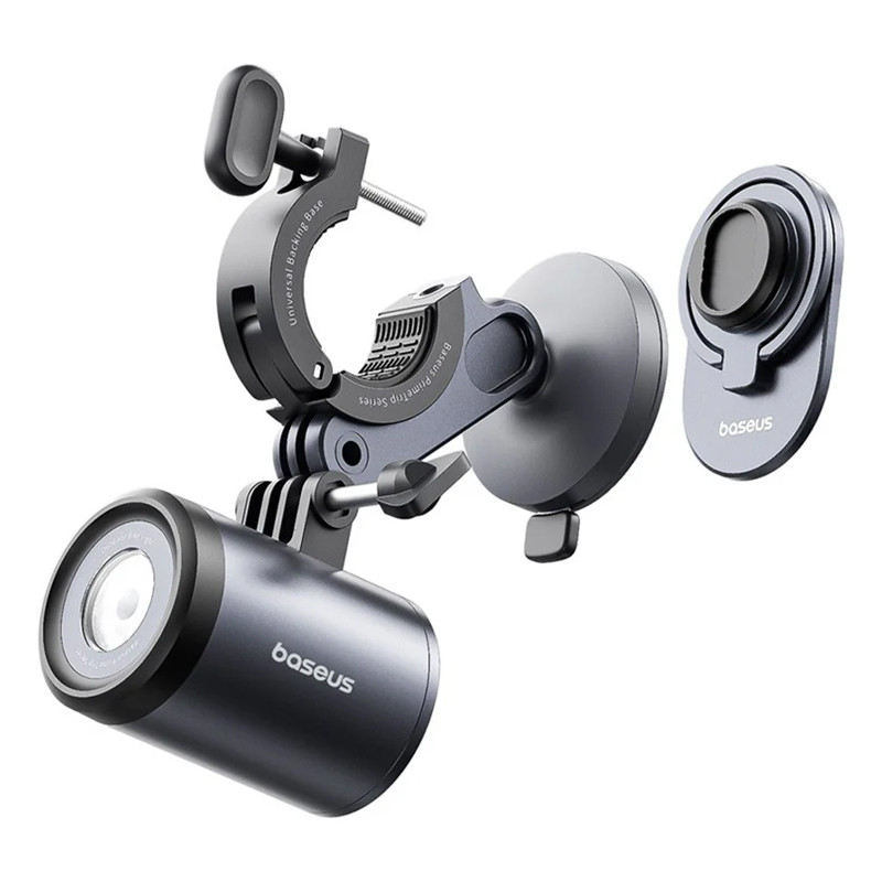 Вело- Мото-тримач + ліхтар Baseus PrimeTrip Series 2-in-1 (C12569000121-0) (Cosmic Black) в магазині vchehle.ua