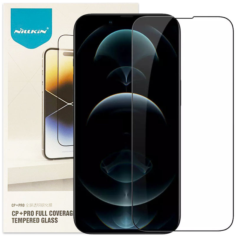 Защитное стекло Nillkin (CP+PRO) для Apple iPhone 13 / 13 Pro / 14 / 16e / 17e (6.1") (Черный)