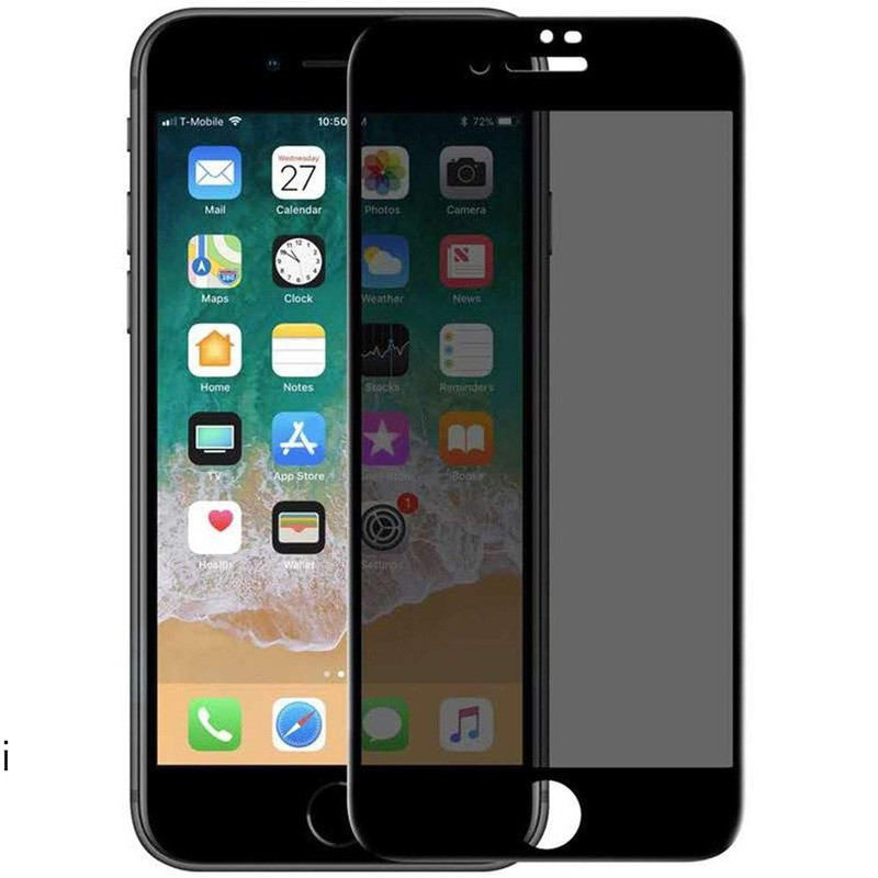 Защитное стекло Privacy 5D (тех.пак) для Apple iPhone 7 / 8 / SE (2020) (4.7") (Черный)