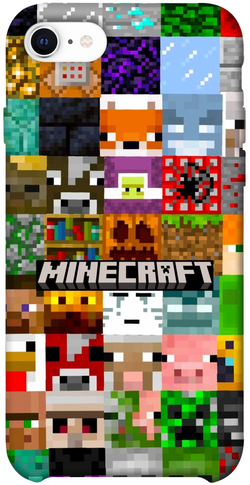 Чохол Minecraft collage для iPhone SE (2020)