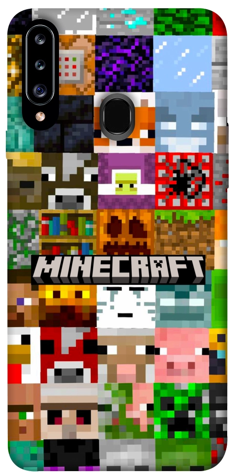 Чехол Minecraft collage для Galaxy A20s (2019)